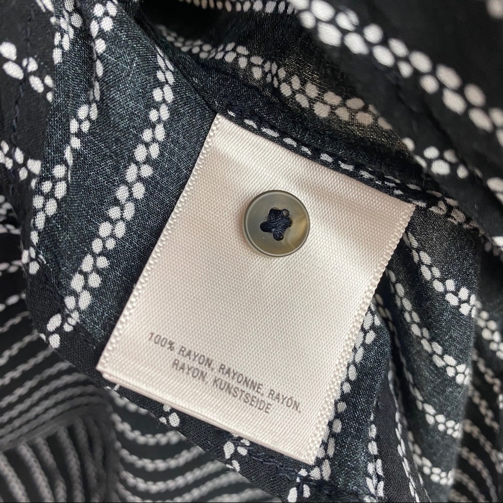 Anthropologie Maeve Black White Button Up Blouse - Picture 5 of 8